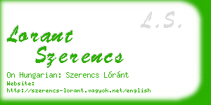 lorant szerencs business card